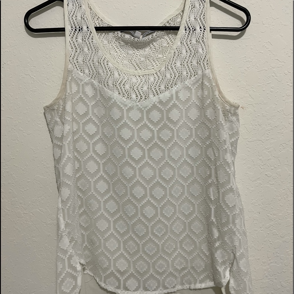 White embroidery tank